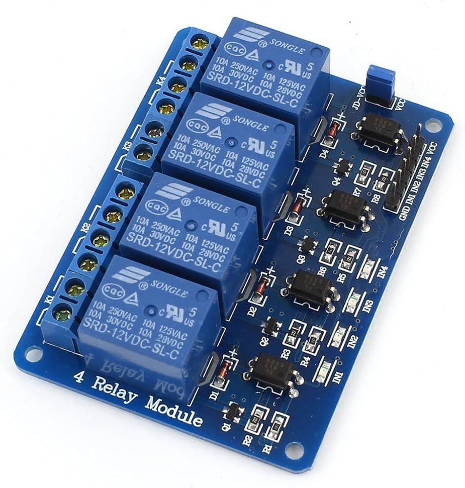 4 Channel 5V Relay Module with Optocoupler